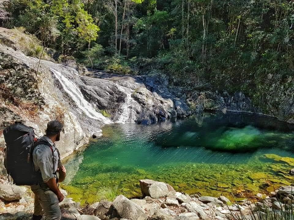 Arriving at lake with pristine water